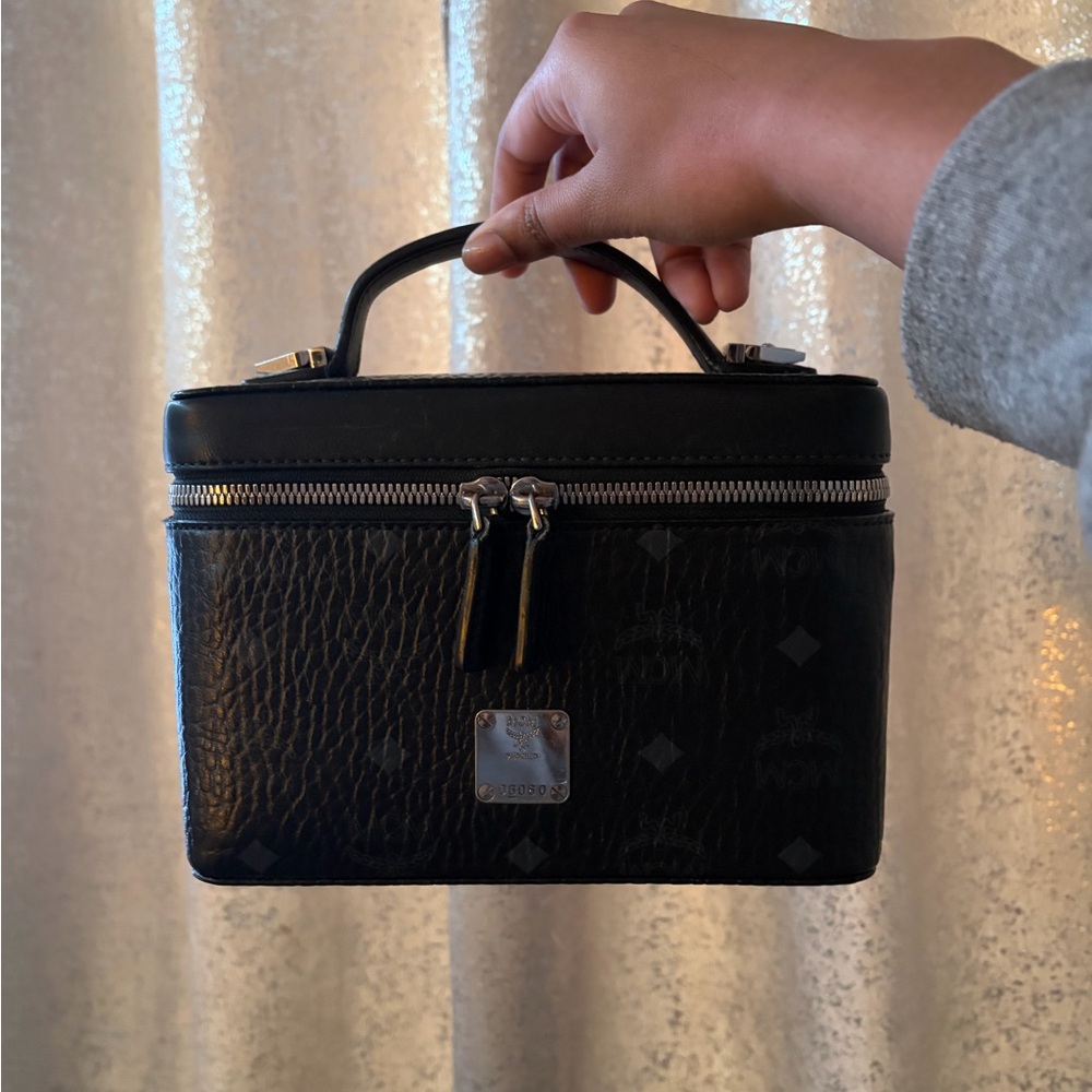MCM Black Textured Cosmetic Case